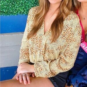 Amuse Society Animal Print Long Sleeve Body Suit